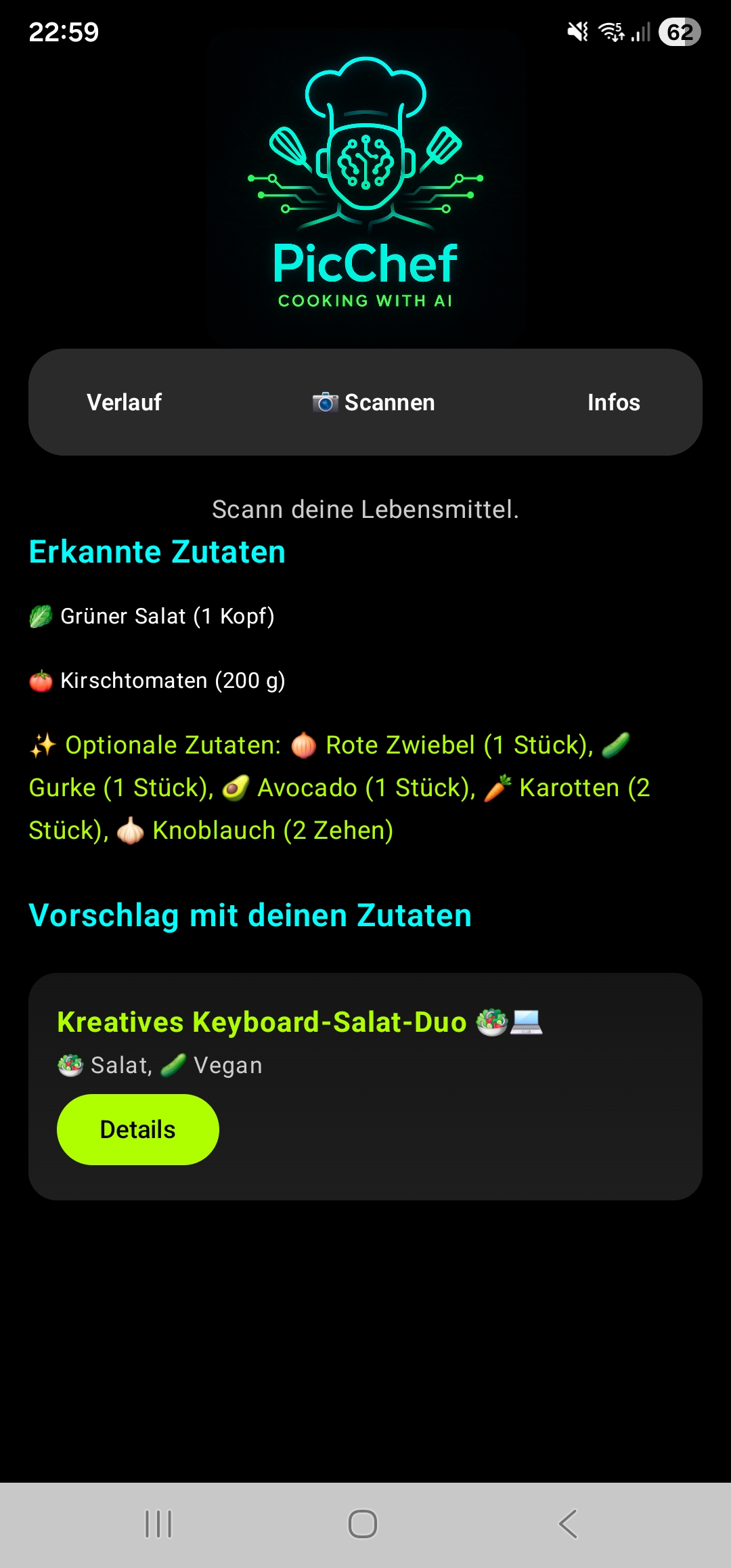 Zutaten werden fotografiert